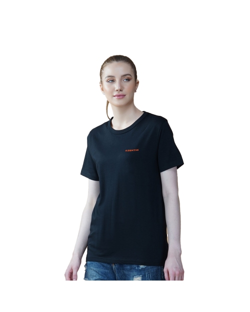 Greys and Blues Eco Women's Round Neck T-shirt - Black